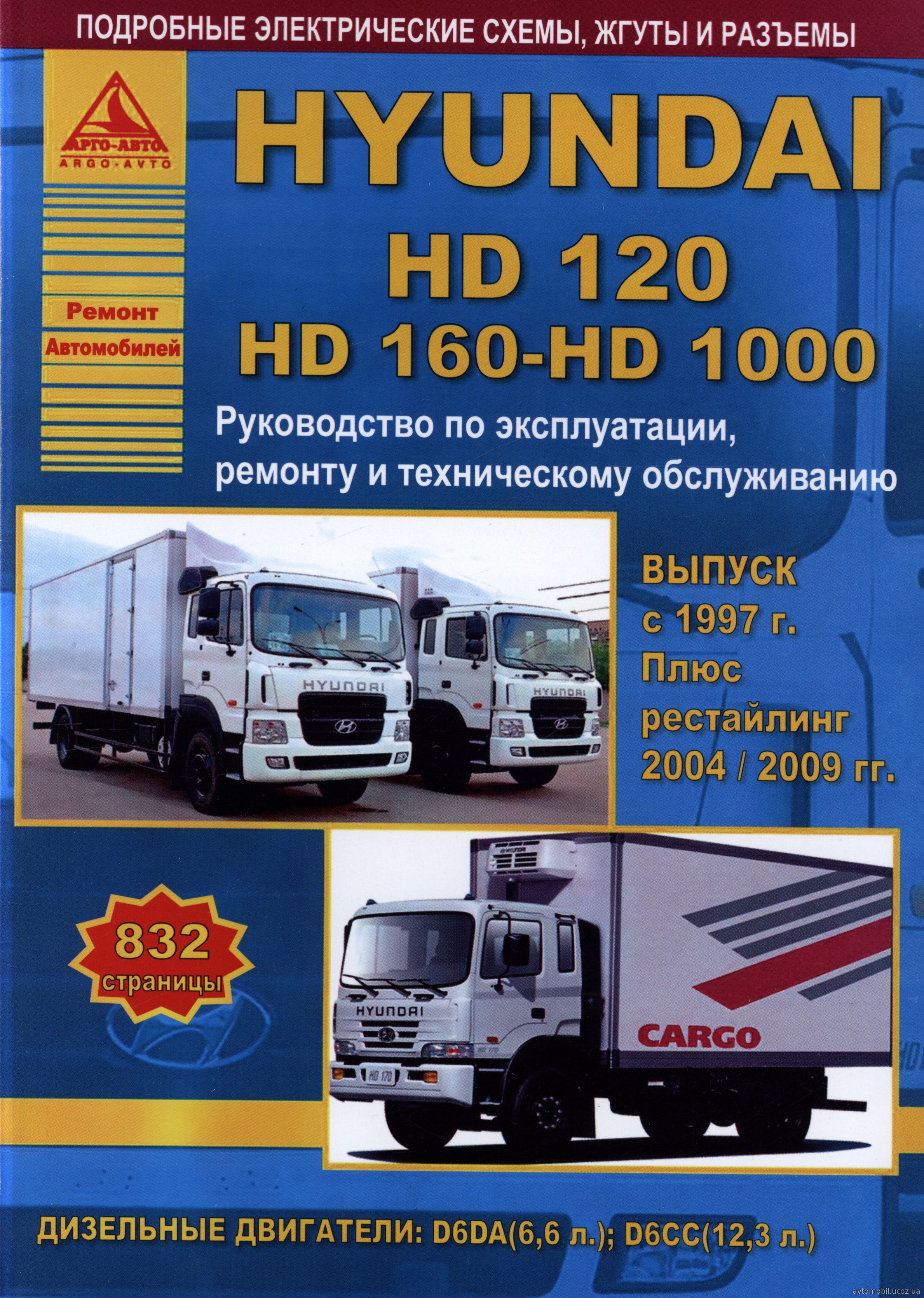 HYUNDAI HD120 / HD160 / HD1000 с 1997, с 2004 и с 2009 дизель Пособие по ремонту и эксплуатации