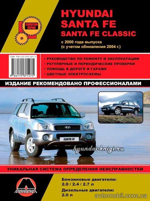 HYUNDAI SANTA FE / SANTA FE CLASSIC с 2000 (обновление 2004) бензин/дизель Пособие по ремонту